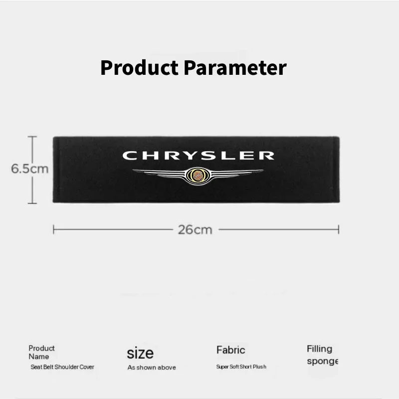 Chrysler Seatbelt Shoulder Pads - Soft Arm Protection for Comfort & Safety (2-Pack)