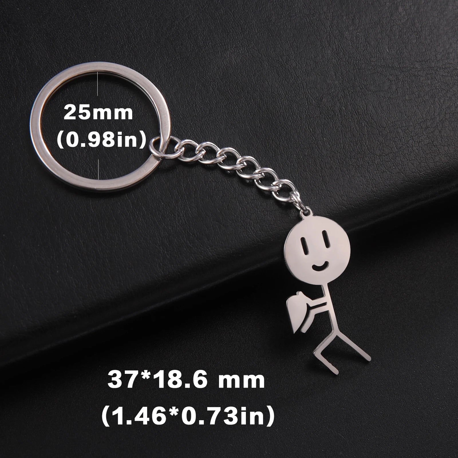 Porte-clés Teamer Funny Middle Finger Stickman 2026, pendentif tendance mignon pour sac d'école et clés de voiture, cadeau pour couple