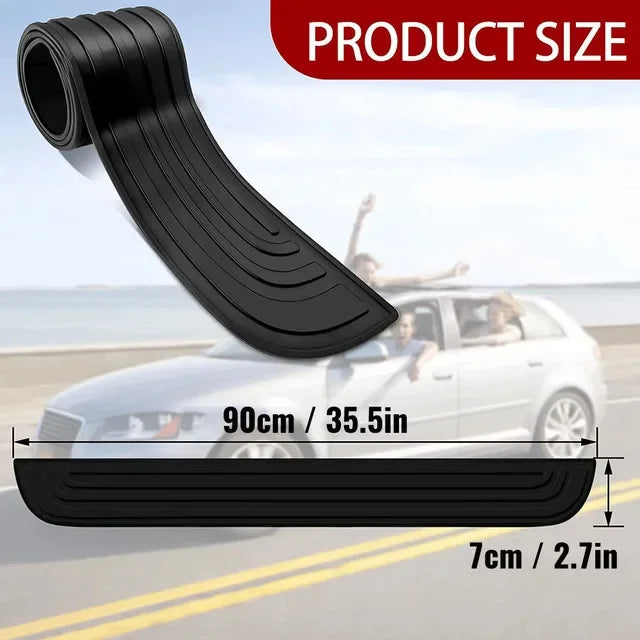 Car Trunk Door Sill Protector - Universal Rear Bumper Guard Anti-Scratch Rubber Strip