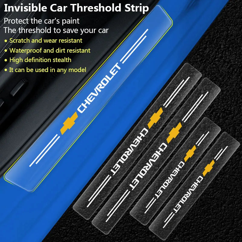 Car Stickers Door Edge Protector Car Door Sill Sticker Anti Scratch For Chevrolet Silverado Impala Malibu Equinox Cruze Camaro