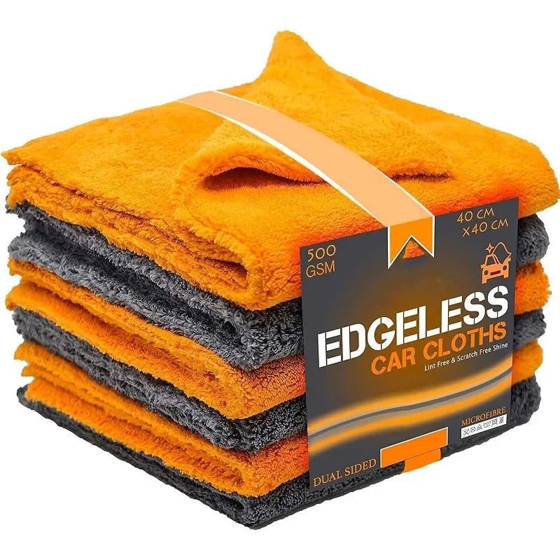 Serviettes de voiture en microfibre épaisses, douces et ultra-absorbantes, sans bords, pour le lavage et le nettoyage de votre voiture, et pour le séchage.