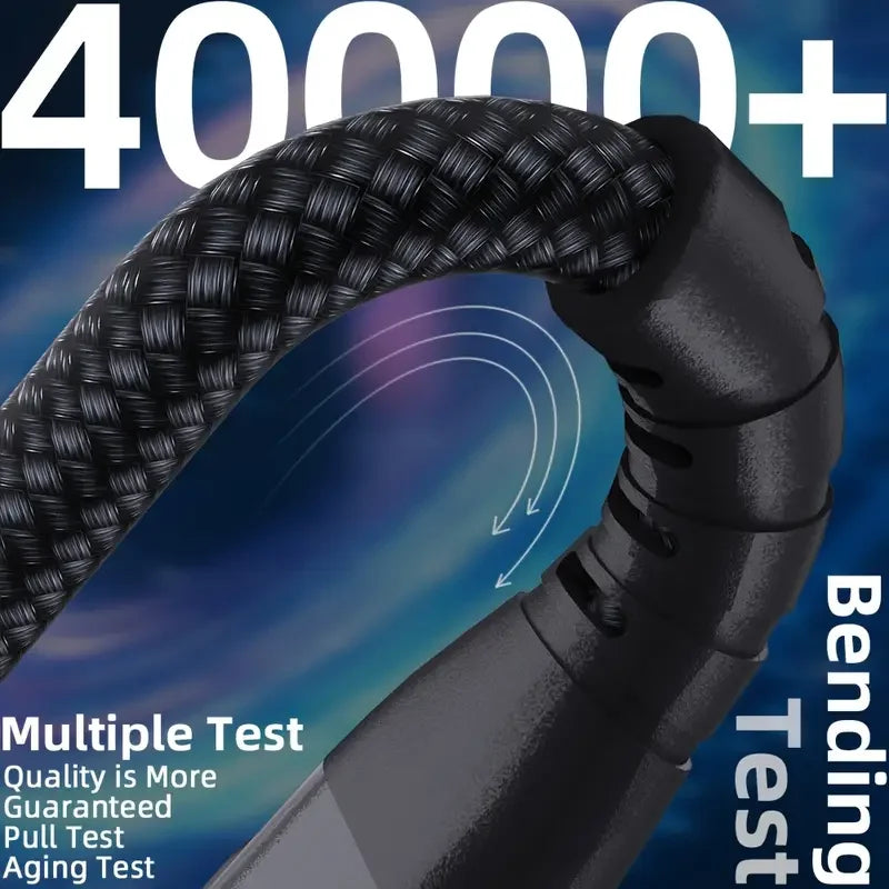 1 m, 2 m, 3 m USB-C-auf-Typ-C-Schnellladekabel, nylonummantelt, max. 5 A, Schnellladung für iPhone 15, 16 und Android-Geräte