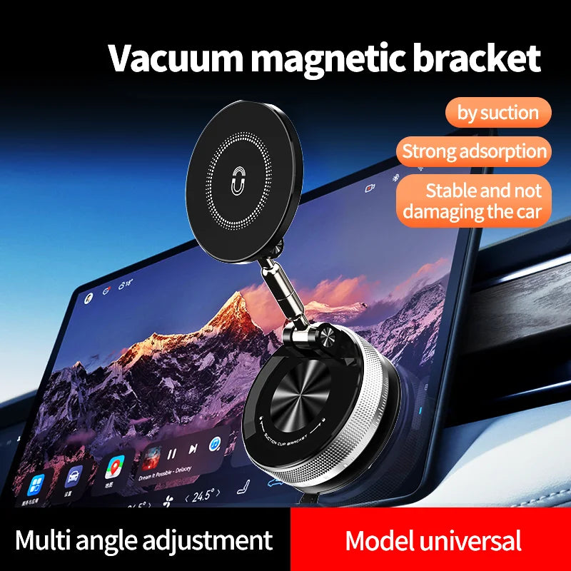 360° Vacuum Magnetic Car Phone Holder — 8000GS Magnet, Universal Mount for iPhone & Android