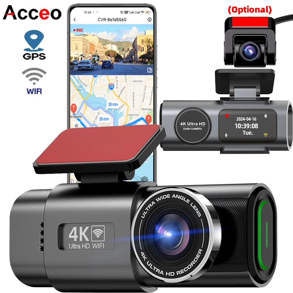 4K Wi-Fi Dash Cam with Parking Mode