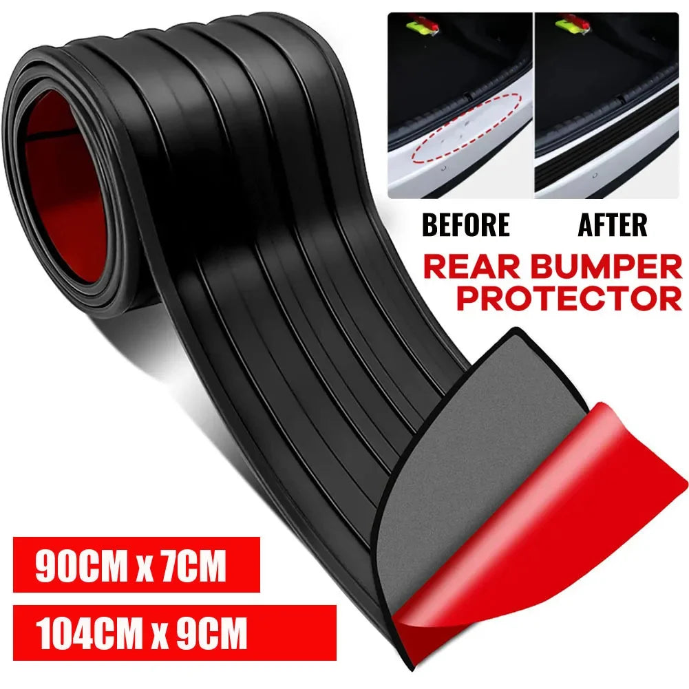 Car Trunk Door Sill Protector - Universal Rear Bumper Guard Anti-Scratch Rubber Strip