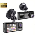 3-Camera Dash Cam 1080P with IR Night Vision & 2" Screen