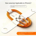 Câble USB C vers USB C 60W PD Charge Rapide Tressé en Nylon Orange Câble de Charge Type C pour MacBook, iPad, Samsung