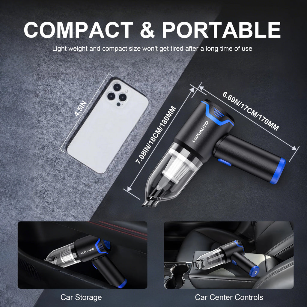 12000Pa Wireless Car Vacuum Cleaner — 4-in-1, 60000RPM